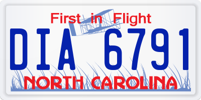 NC license plate DIA6791