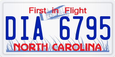 NC license plate DIA6795