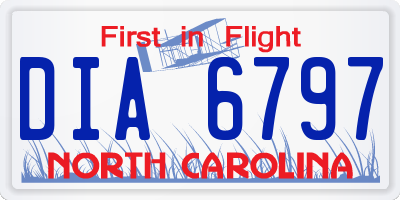 NC license plate DIA6797