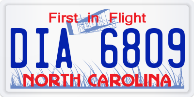 NC license plate DIA6809