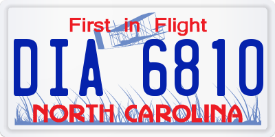 NC license plate DIA6810