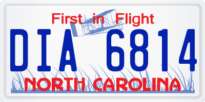 NC license plate DIA6814