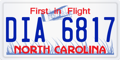 NC license plate DIA6817