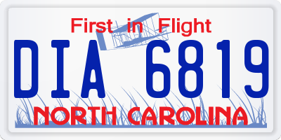 NC license plate DIA6819