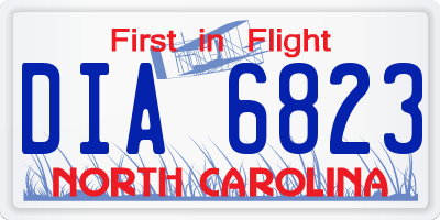 NC license plate DIA6823
