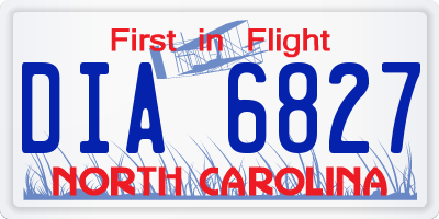 NC license plate DIA6827