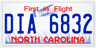 NC license plate DIA6832