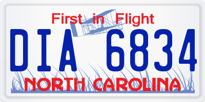 NC license plate DIA6834