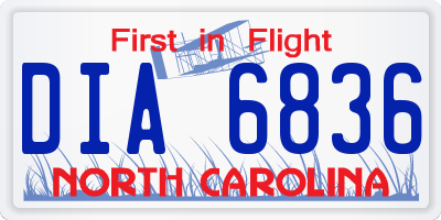 NC license plate DIA6836