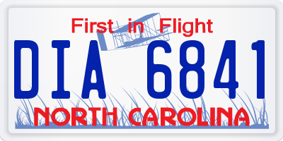 NC license plate DIA6841