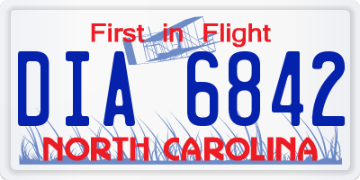 NC license plate DIA6842