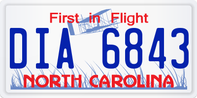 NC license plate DIA6843