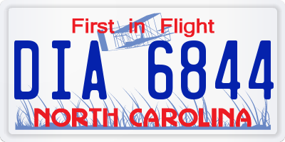 NC license plate DIA6844