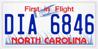 NC license plate DIA6846