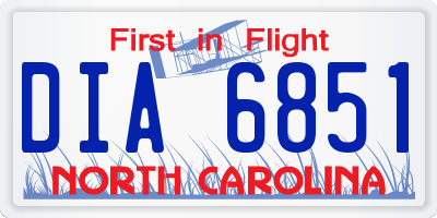 NC license plate DIA6851