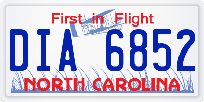 NC license plate DIA6852