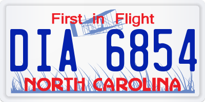 NC license plate DIA6854