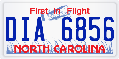 NC license plate DIA6856