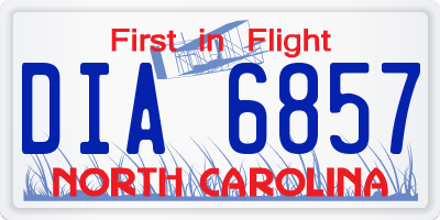 NC license plate DIA6857