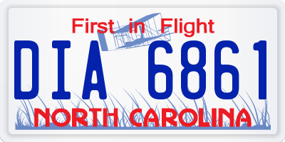 NC license plate DIA6861