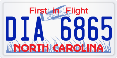 NC license plate DIA6865