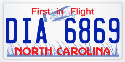 NC license plate DIA6869