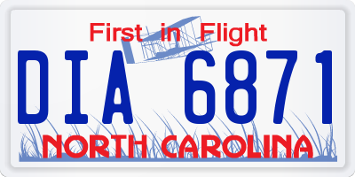 NC license plate DIA6871