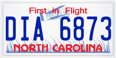 NC license plate DIA6873