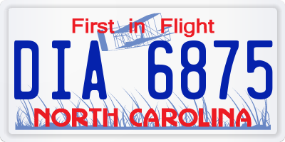 NC license plate DIA6875