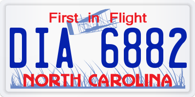 NC license plate DIA6882