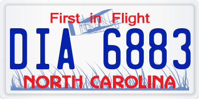 NC license plate DIA6883