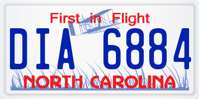 NC license plate DIA6884