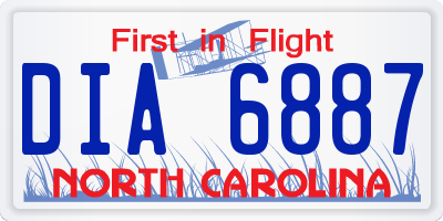 NC license plate DIA6887