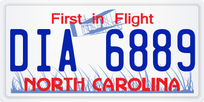 NC license plate DIA6889