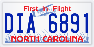 NC license plate DIA6891