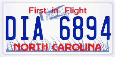 NC license plate DIA6894