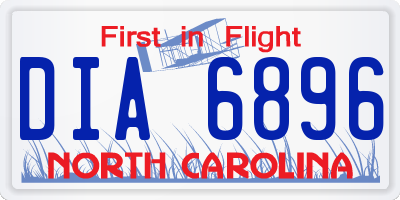 NC license plate DIA6896