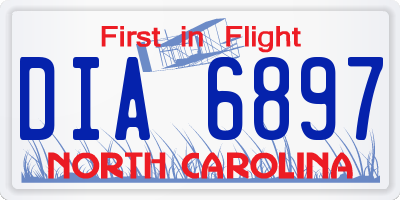NC license plate DIA6897