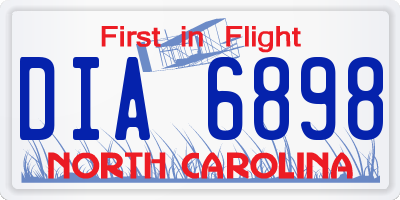 NC license plate DIA6898