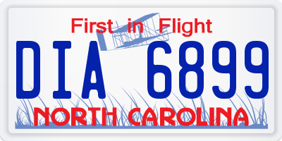 NC license plate DIA6899
