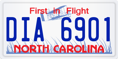 NC license plate DIA6901
