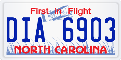 NC license plate DIA6903