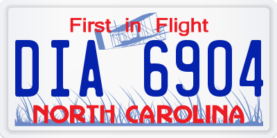 NC license plate DIA6904