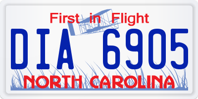 NC license plate DIA6905