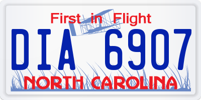 NC license plate DIA6907