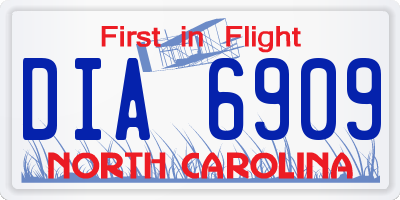NC license plate DIA6909
