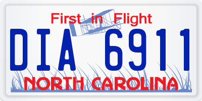 NC license plate DIA6911