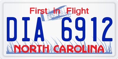 NC license plate DIA6912
