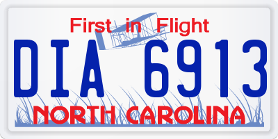 NC license plate DIA6913