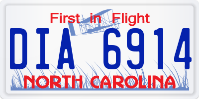 NC license plate DIA6914